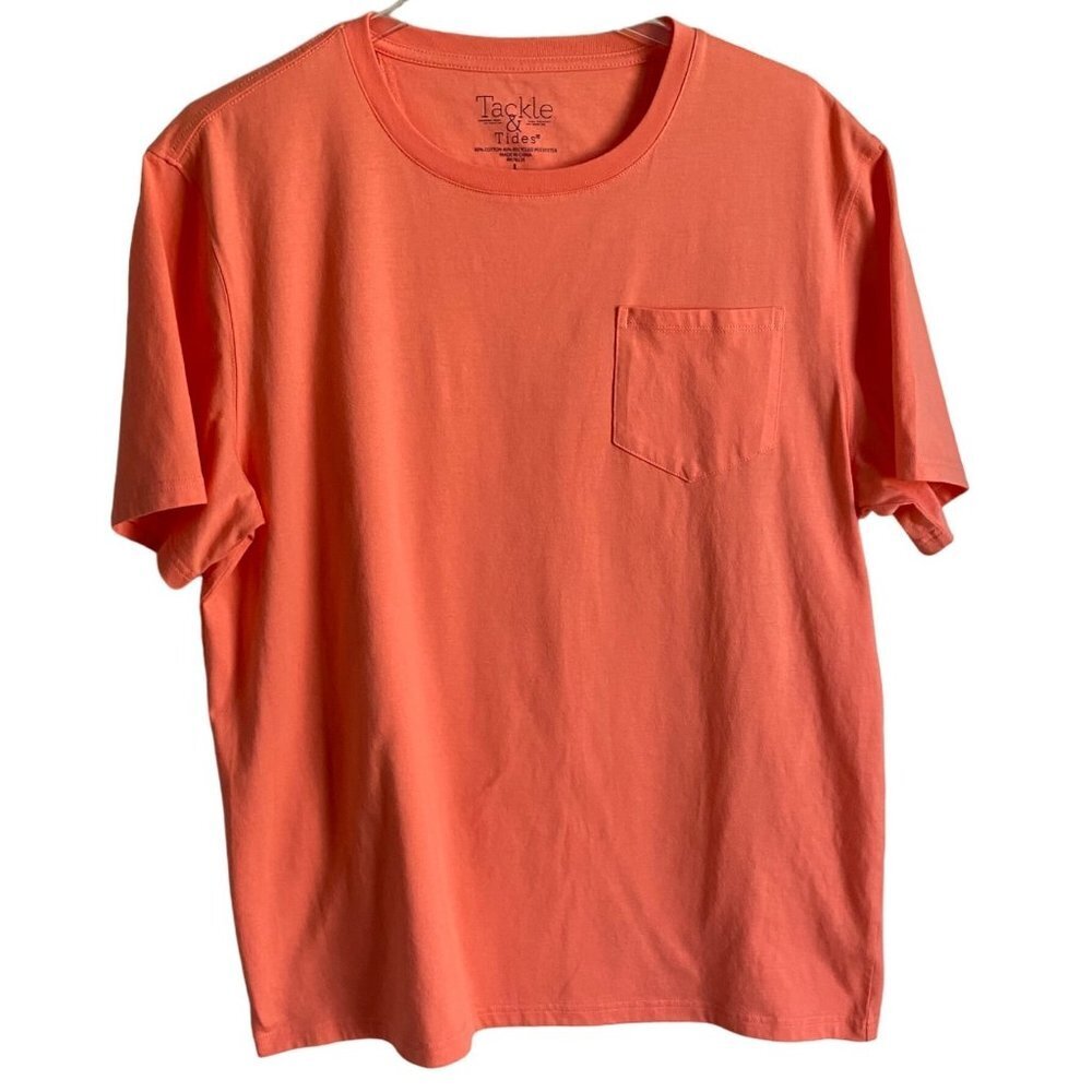 Tackle & Tides Short Sleeve Orange Tee Shirt Men's Large NEW